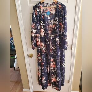 NWT Cupshe Floral Floor Length Lightweight Cover up Beach dress Size L
